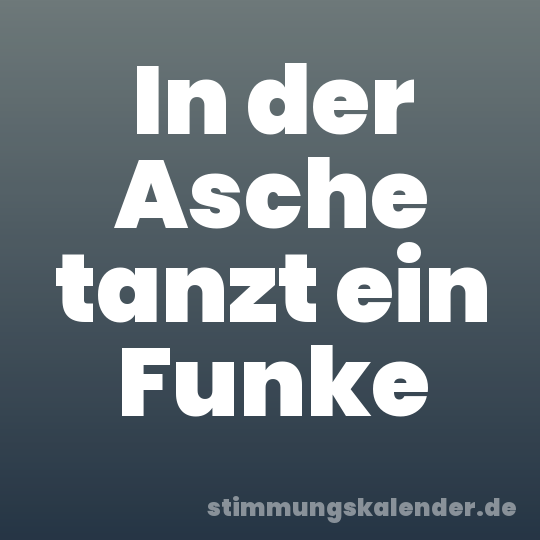 In der Asche tanzt ein Funke