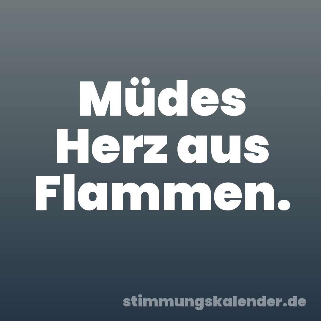Müdes Herz aus Flammen.