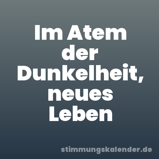 Im Atem der Dunkelheit, neues Leben