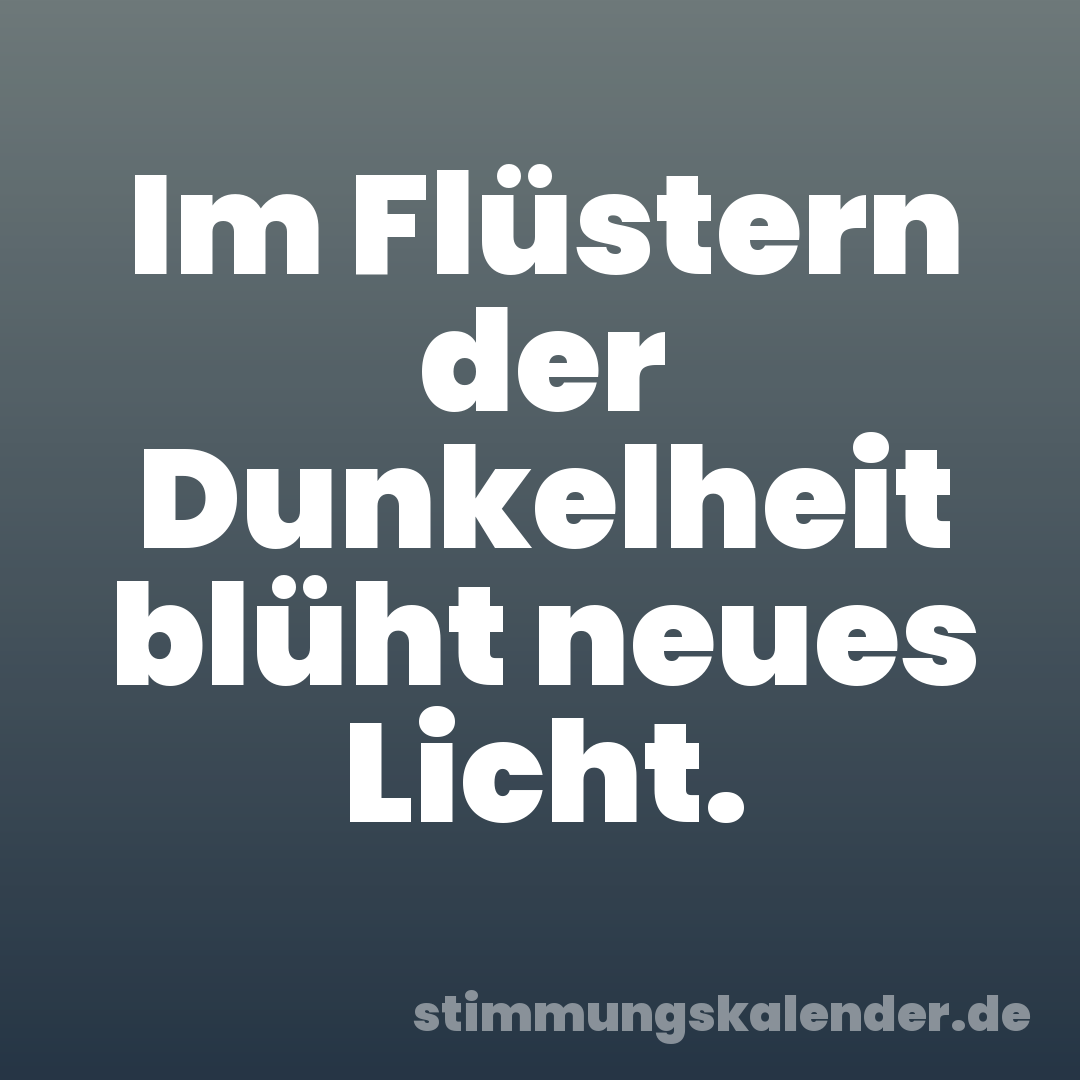 Im Flüstern der Dunkelheit blüht neues Licht.