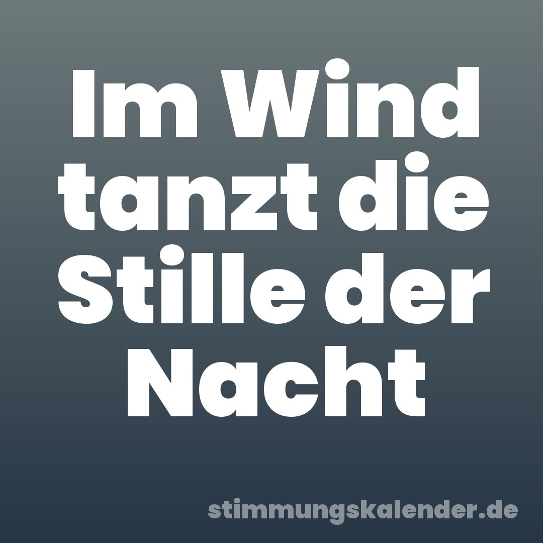 Im Wind tanzt die Stille der Nacht