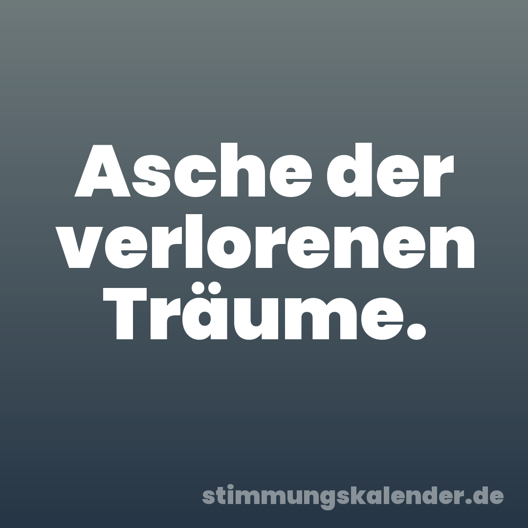 Asche der verlorenen Träume.