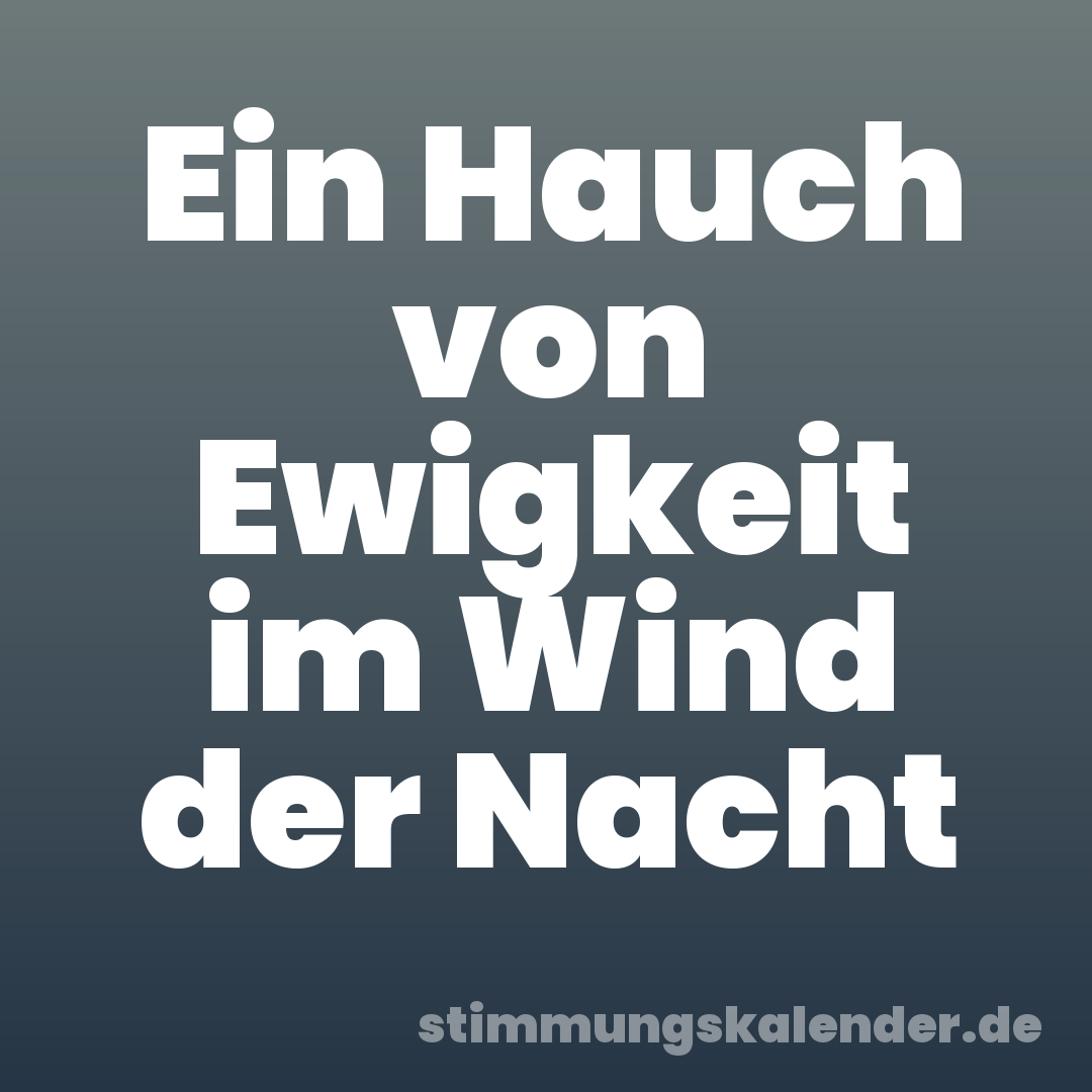 Ein Hauch von Ewigkeit im Wind der Nacht