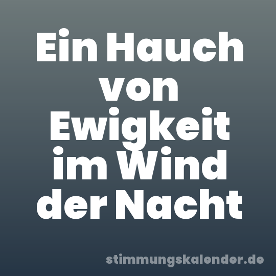 Ein Hauch von Ewigkeit im Wind der Nacht