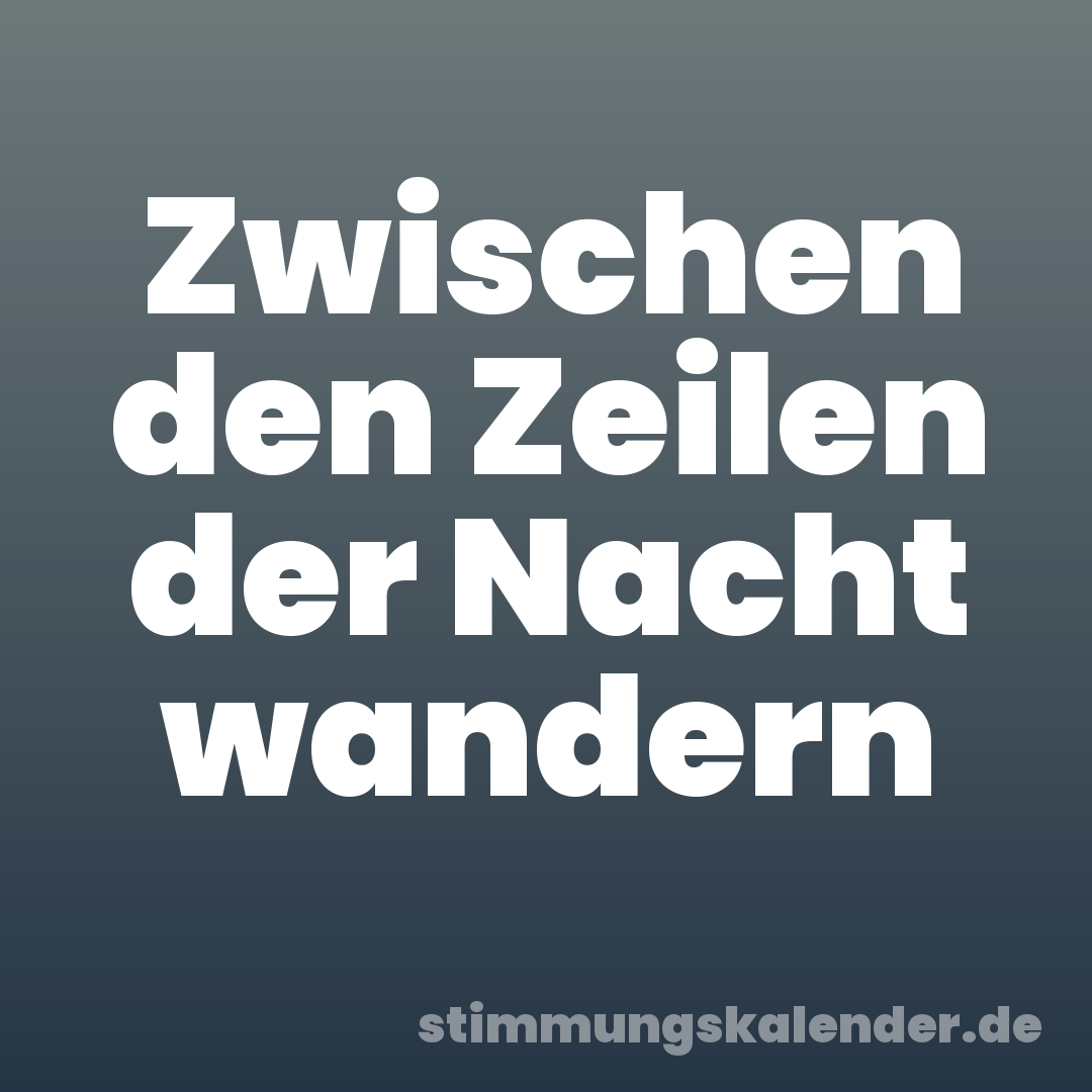 Zwischen den Zeilen der Nacht wandern