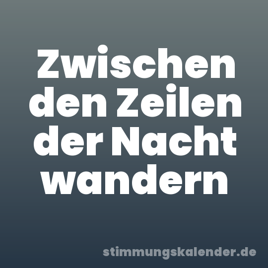 Zwischen den Zeilen der Nacht wandern