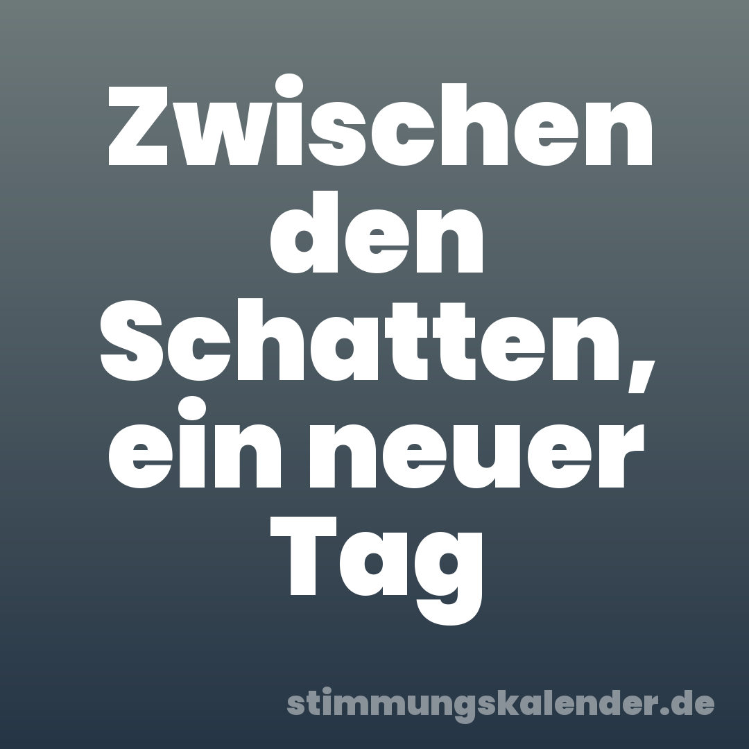 Zwischen den Schatten, ein neuer Tag