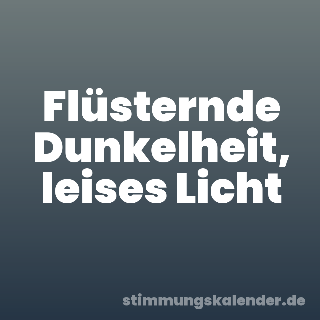 Flüsternde Dunkelheit, leises Licht