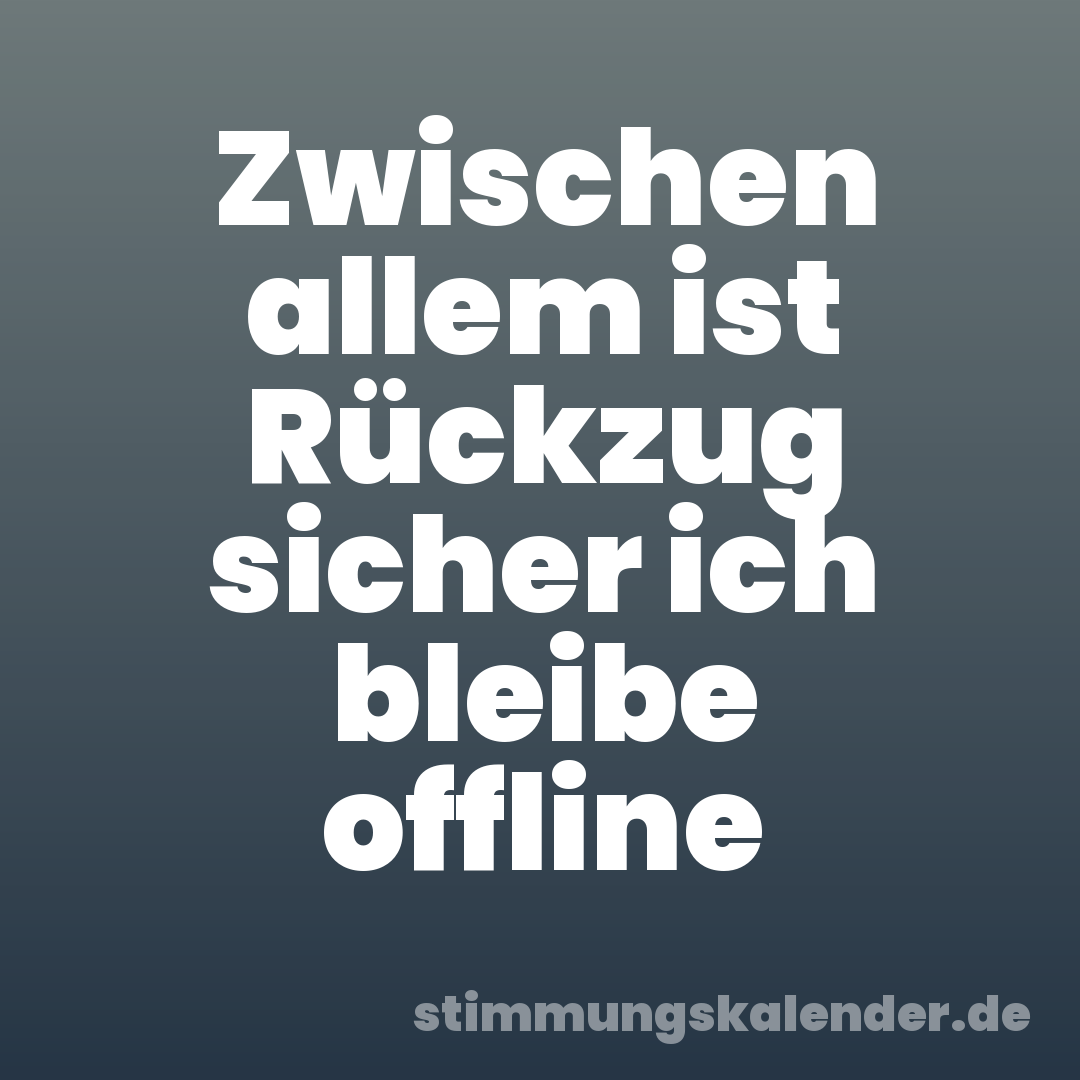 Zwischen allem ist Rückzug sicher ich bleibe offline