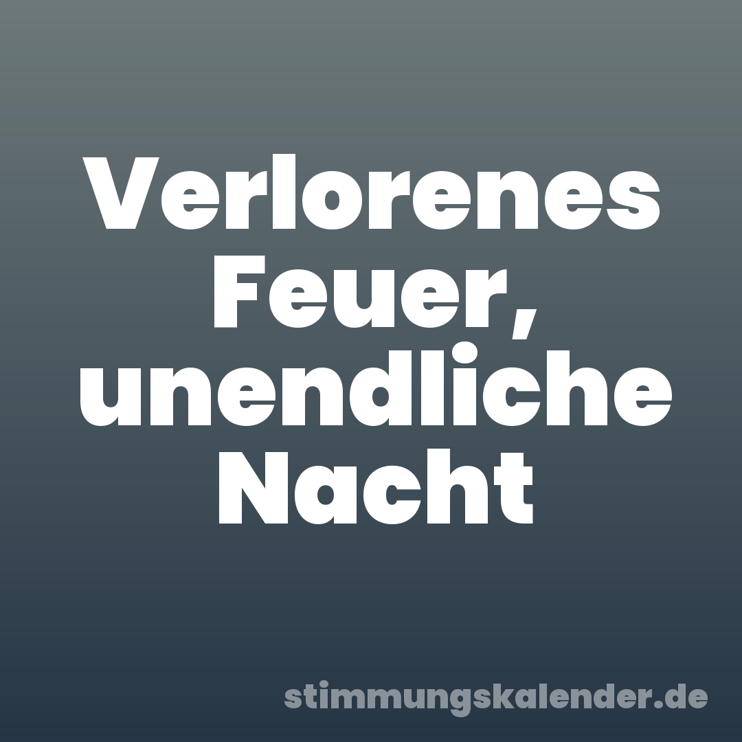 Verlorenes Feuer, unendliche Nacht