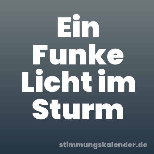 Ein Funke Licht im Sturm