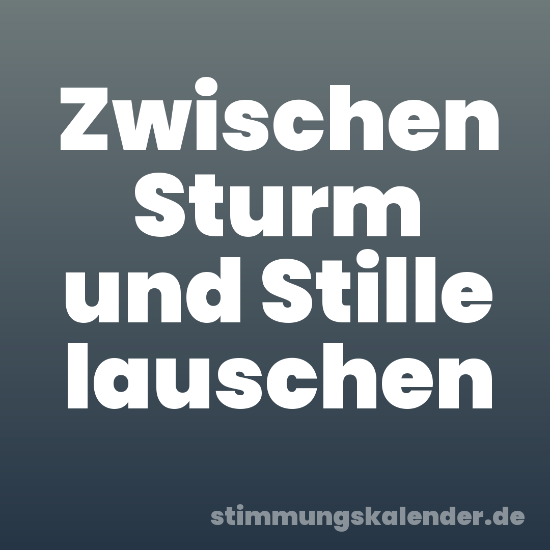 Zwischen Sturm und Stille lauschen