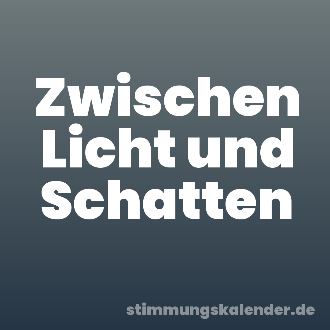 Zwischen Licht und Schatten