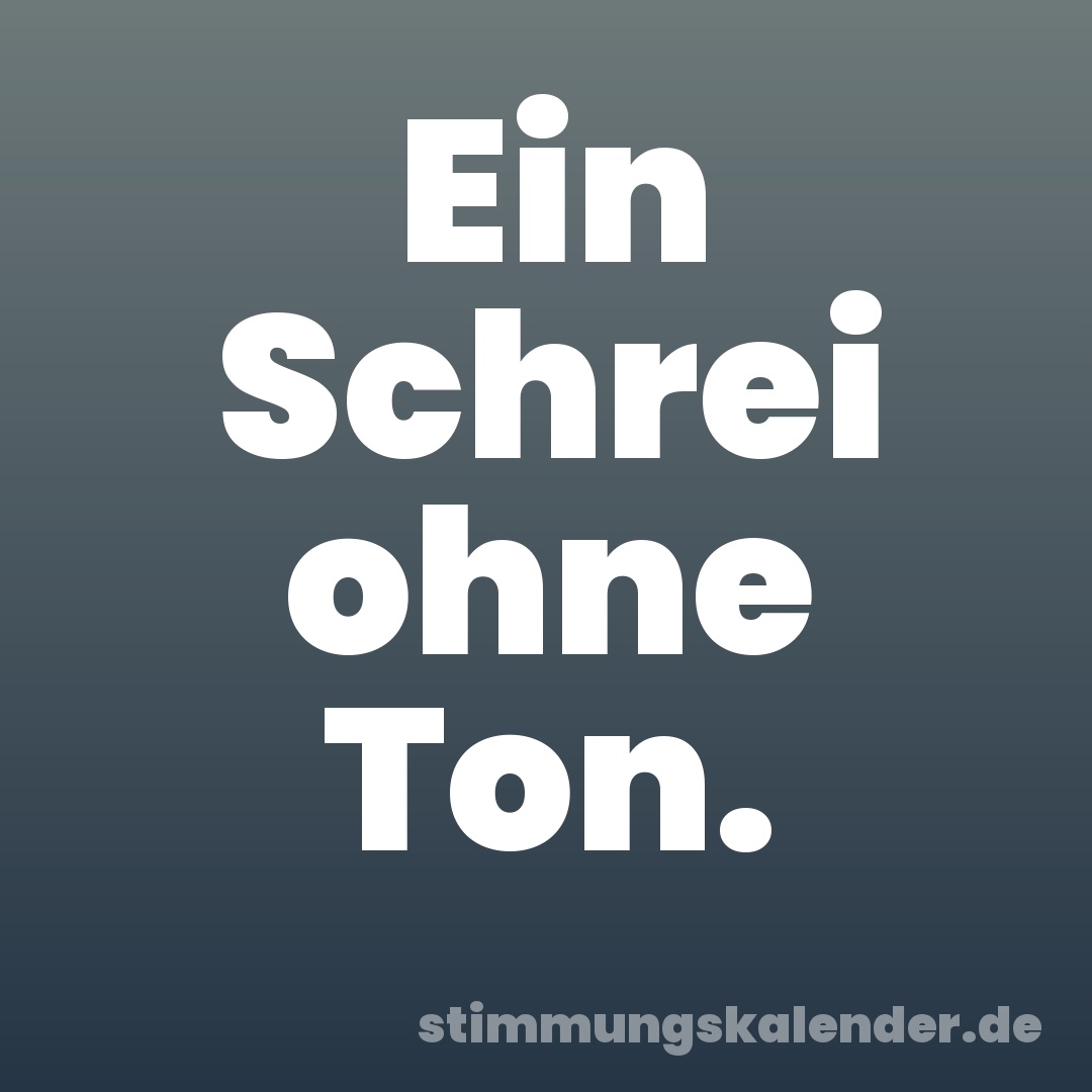 Ein Schrei ohne Ton.