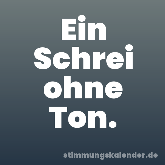 Ein Schrei ohne Ton.