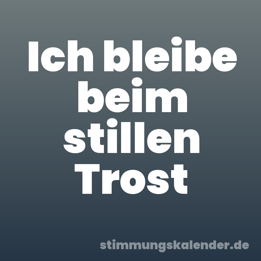 Ich bleibe beim stillen Trost