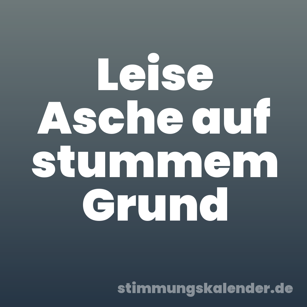 Leise Asche auf stummem Grund