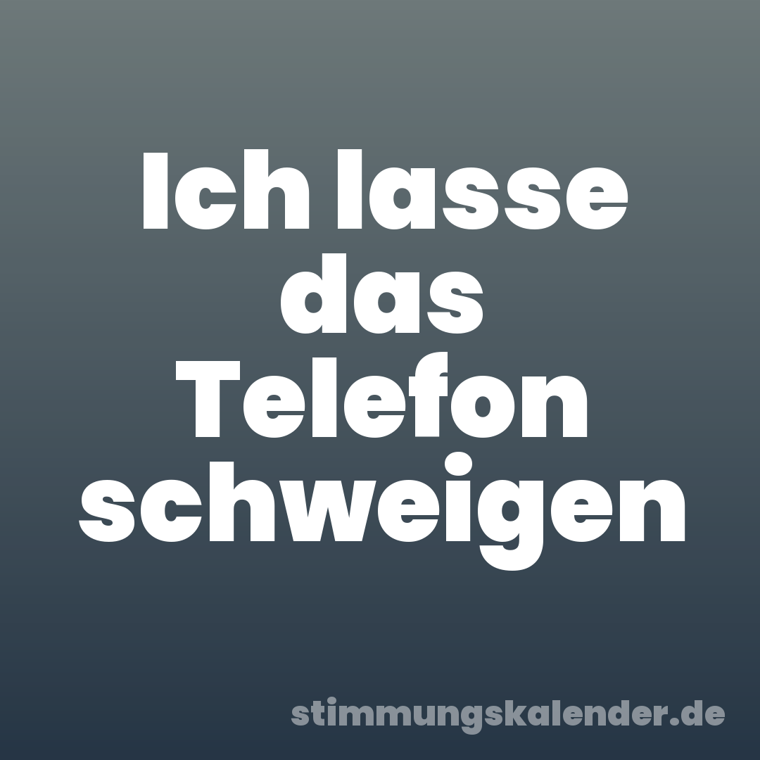 Ich lasse das Telefon schweigen