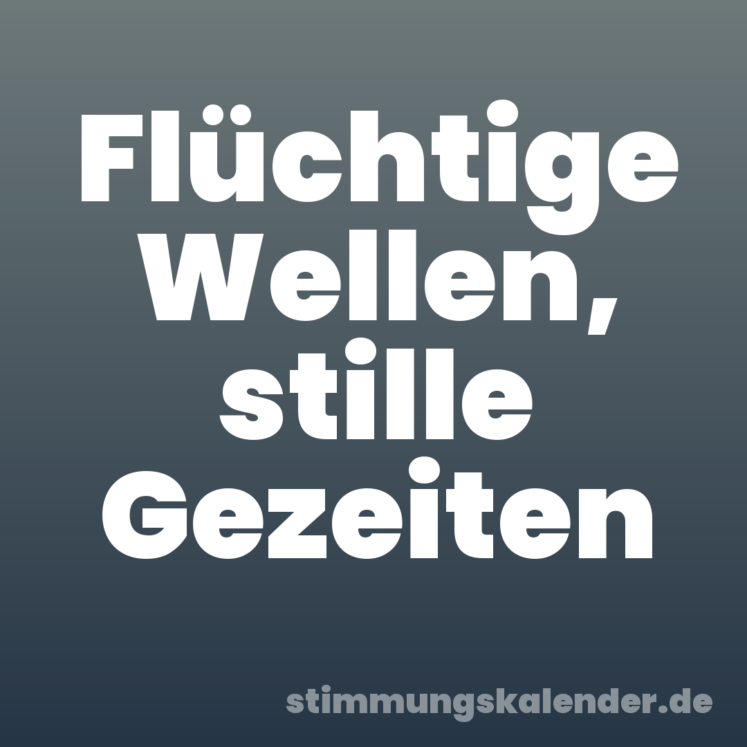 Flüchtige Wellen, stille Gezeiten