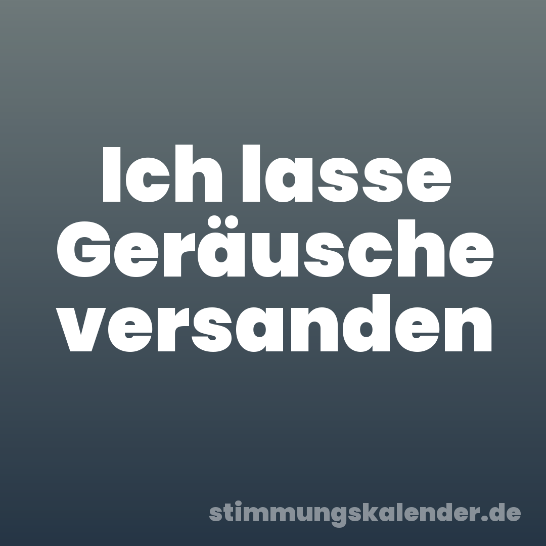 Ich lasse Geräusche versanden