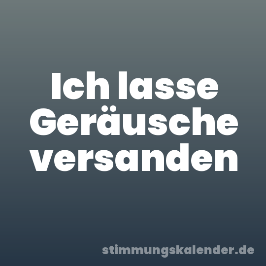 Ich lasse Geräusche versanden