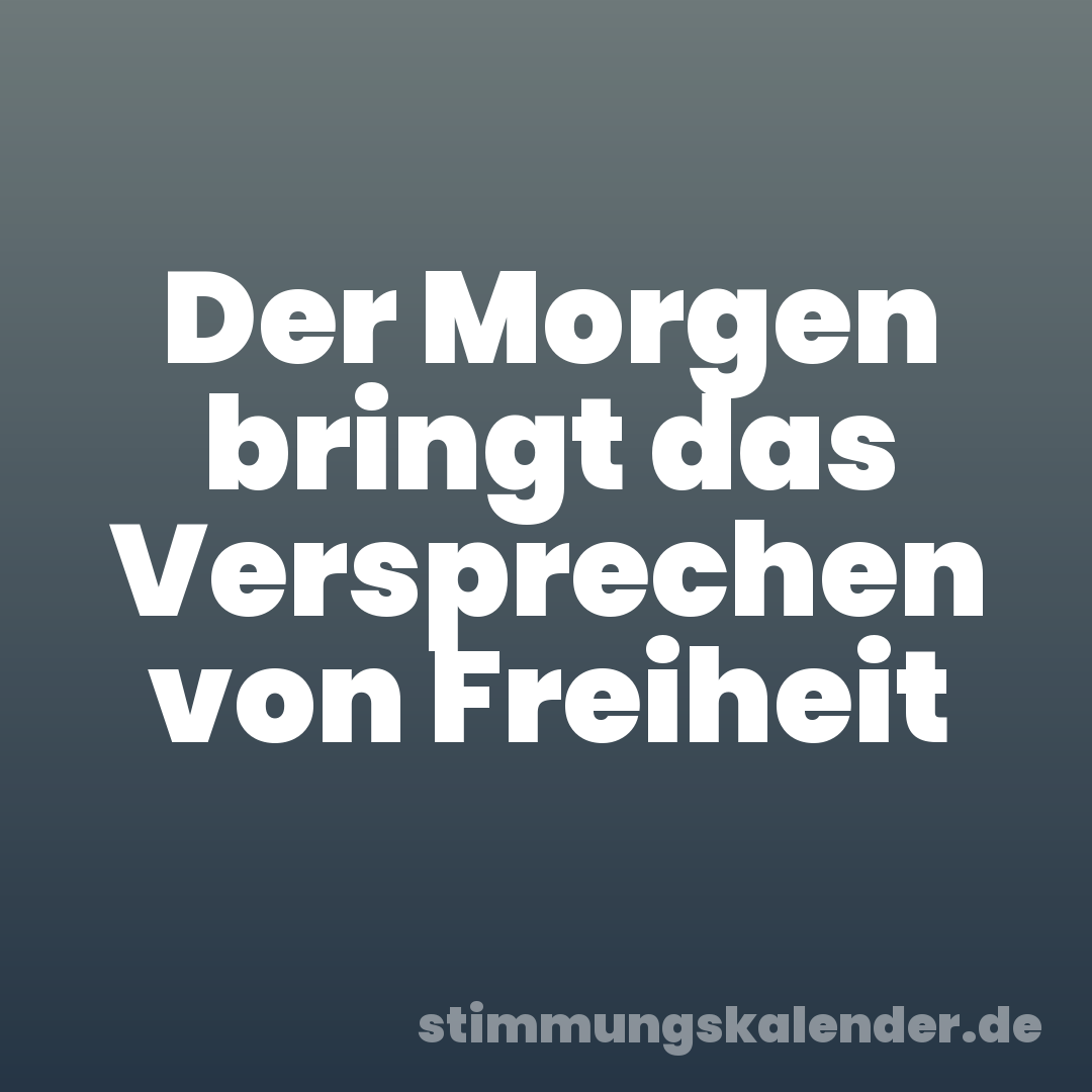 Der Morgen bringt das Versprechen von Freiheit