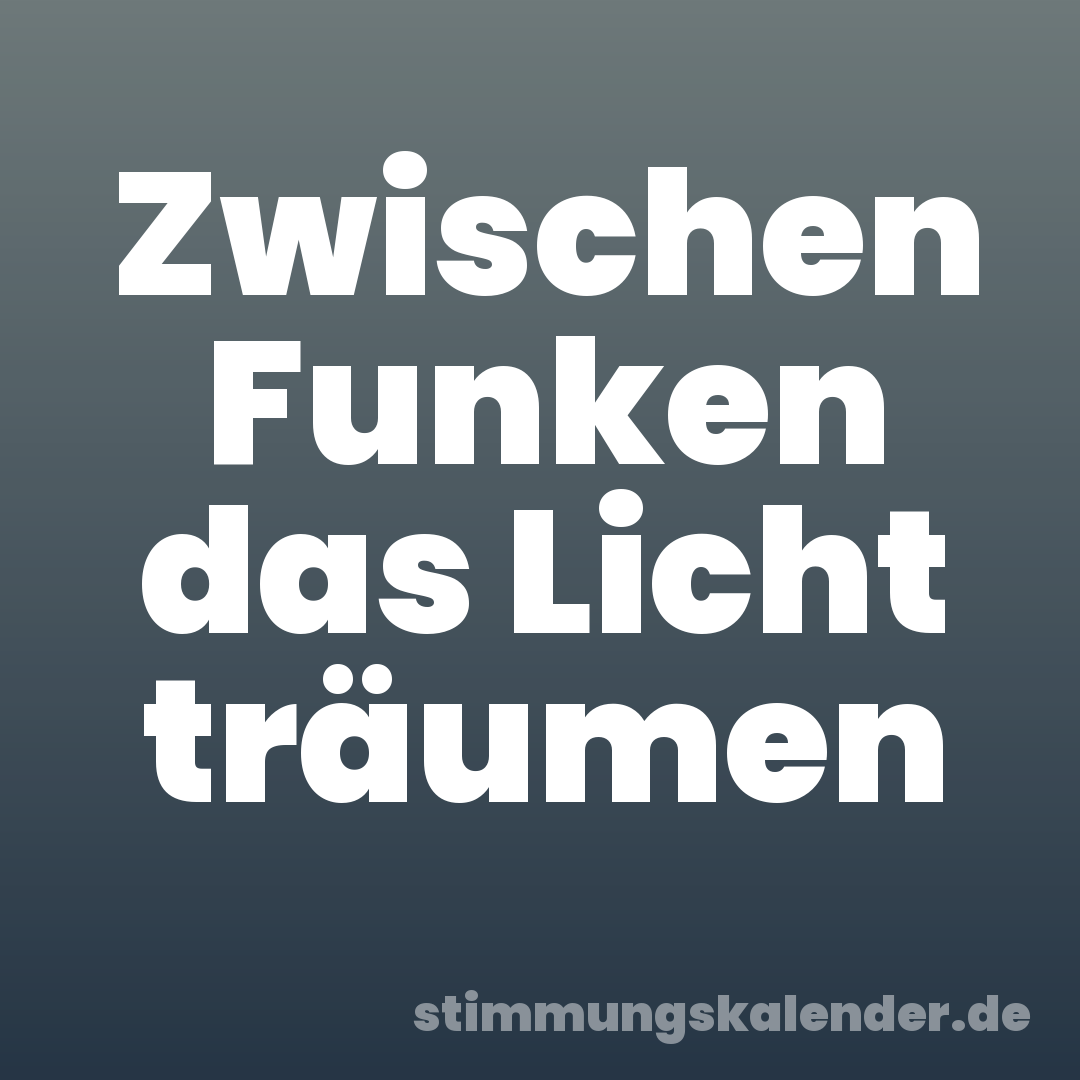 Zwischen Funken das Licht träumen