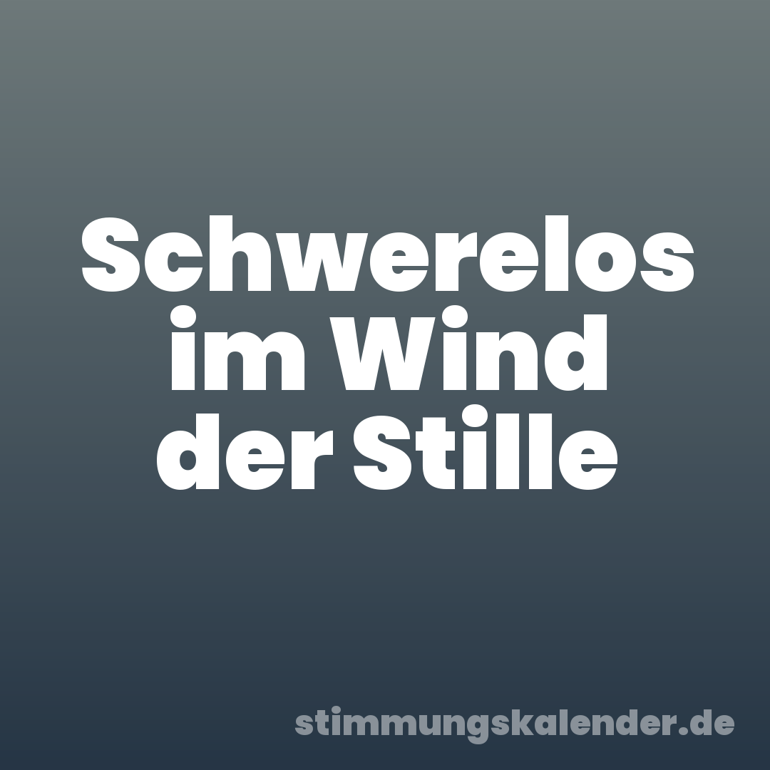 Schwerelos im Wind der Stille
