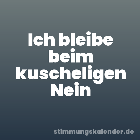 Ich bleibe beim kuscheligen Nein