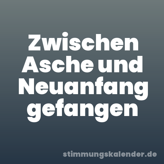 Zwischen Asche und Neuanfang gefangen