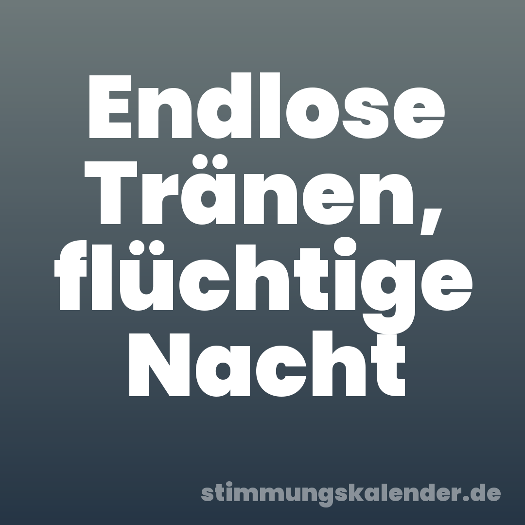 Endlose Tränen, flüchtige Nacht