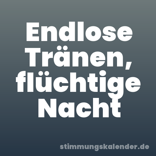 Endlose Tränen, flüchtige Nacht