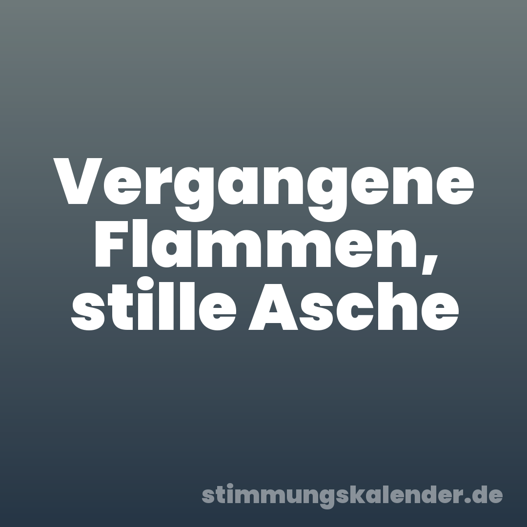 Vergangene Flammen, stille Asche