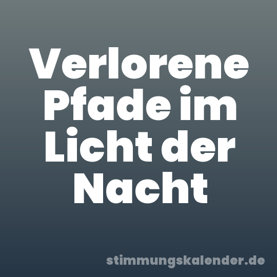 Verlorene Pfade im Licht der Nacht