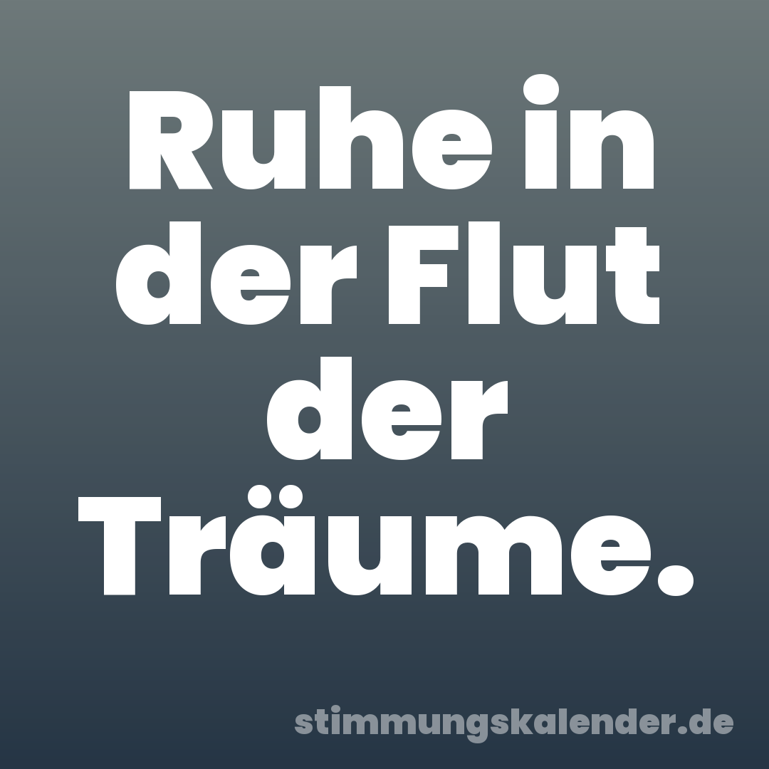 Ruhe in der Flut der Träume.