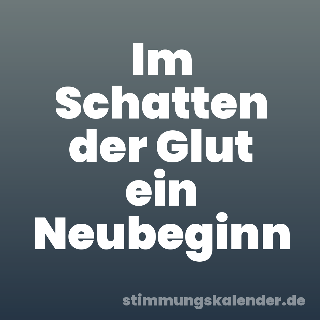 Im Schatten der Glut ein Neubeginn