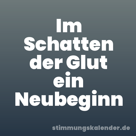 Im Schatten der Glut ein Neubeginn