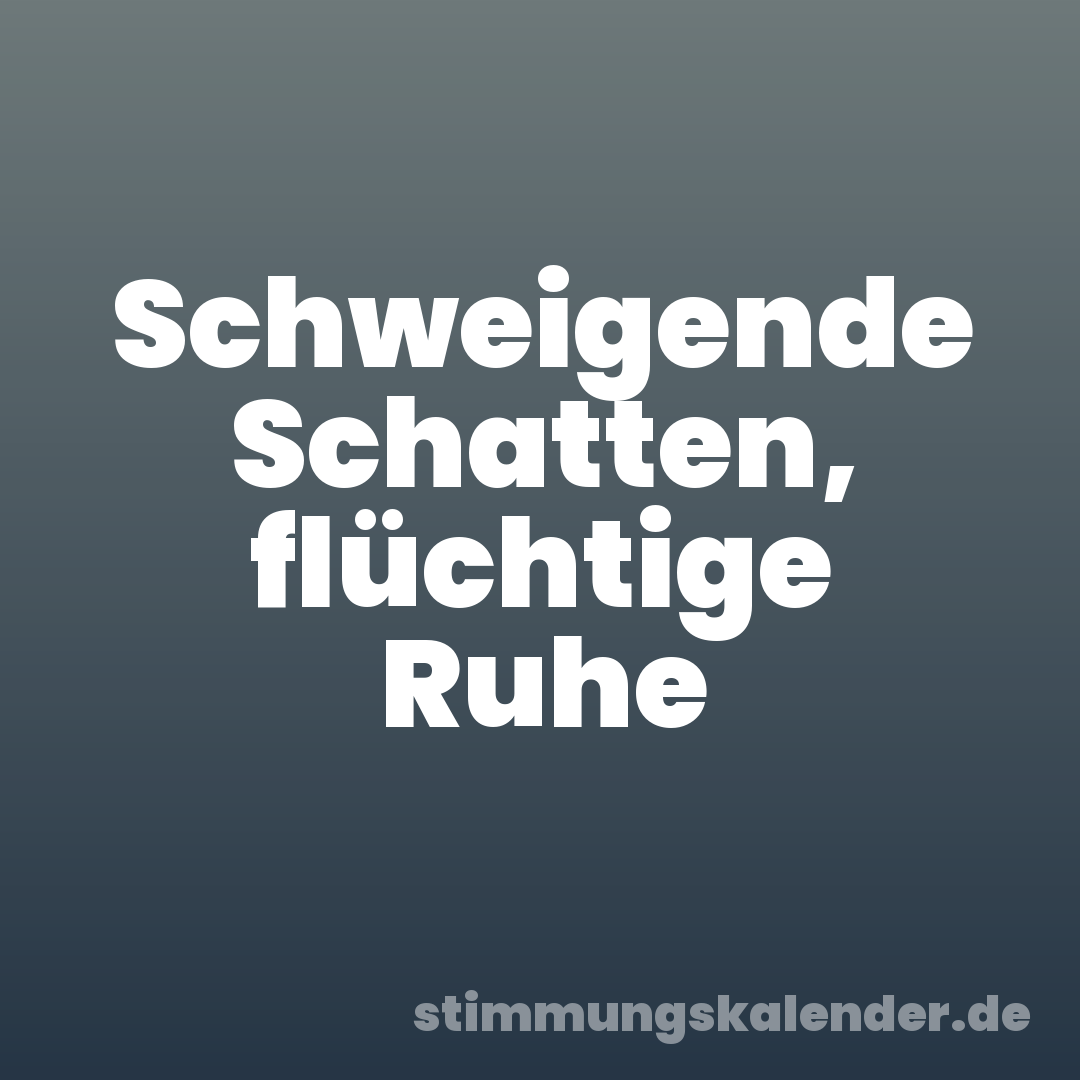 Schweigende Schatten, flüchtige Ruhe