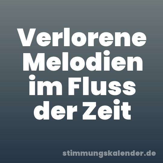 Verlorene Melodien im Fluss der Zeit