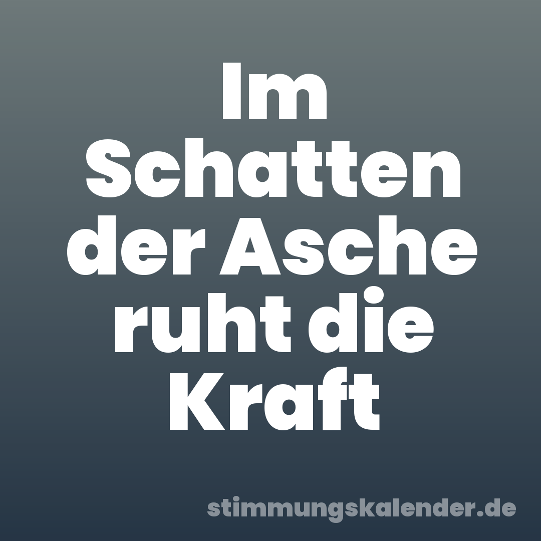 Im Schatten der Asche ruht die Kraft