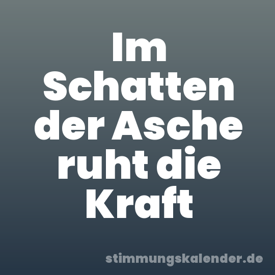 Im Schatten der Asche ruht die Kraft