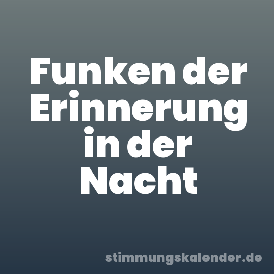 Funken der Erinnerung in der Nacht