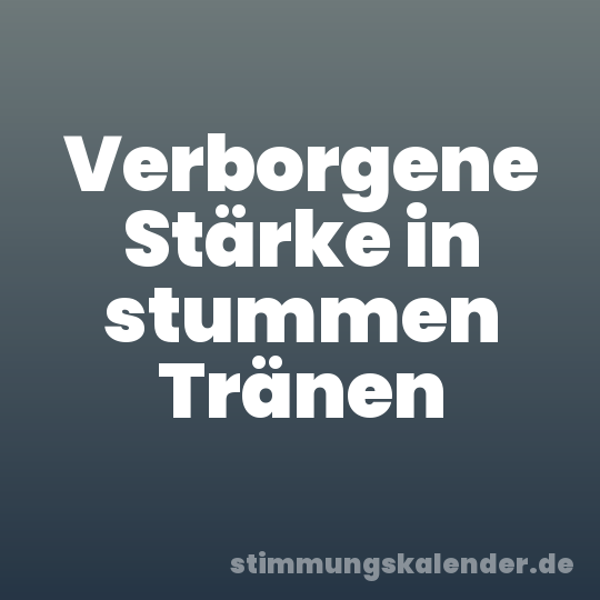 Verborgene Stärke in stummen Tränen