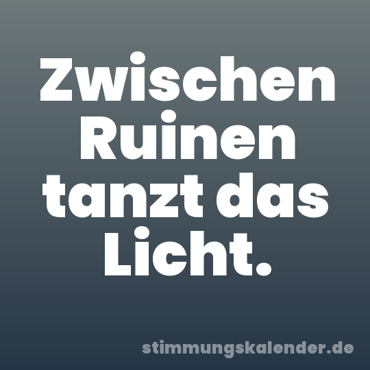 Zwischen Ruinen tanzt das Licht.