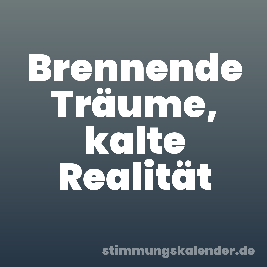 Brennende Träume, kalte Realität