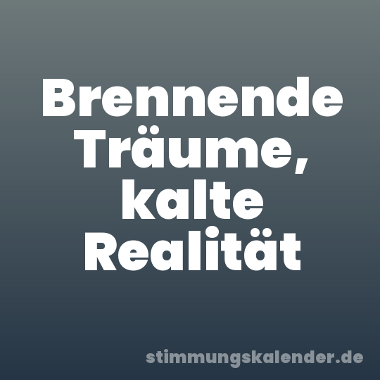 Brennende Träume, kalte Realität
