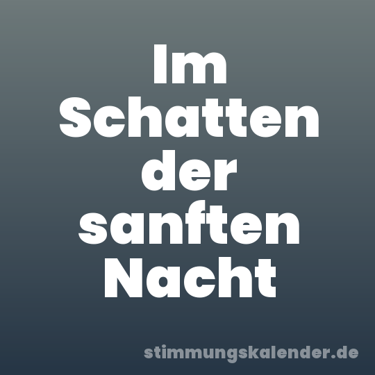 Im Schatten der sanften Nacht