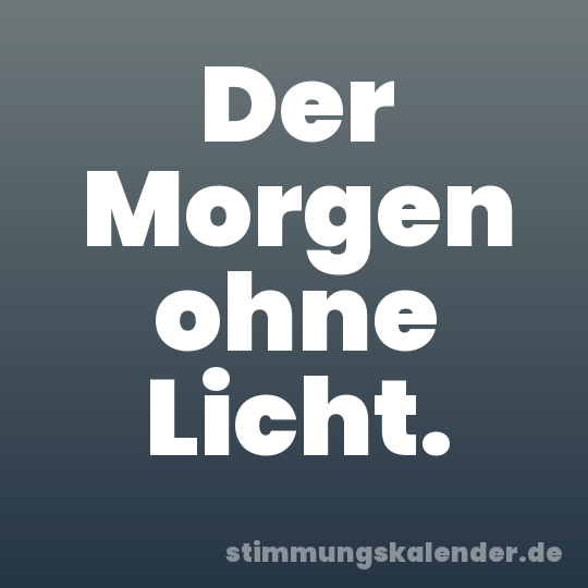 Der Morgen ohne Licht.