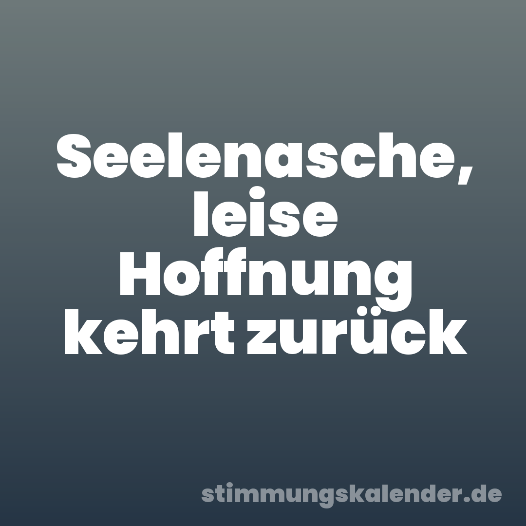 Seelenasche, leise Hoffnung kehrt zurück