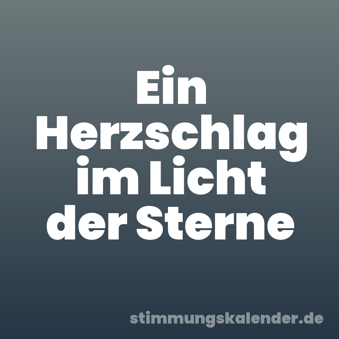 Ein Herzschlag im Licht der Sterne